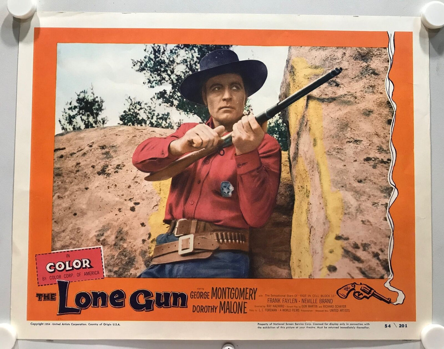 ORIGINAL LOBBY CARDS - THE LONE GUN - 1954 - set of 8