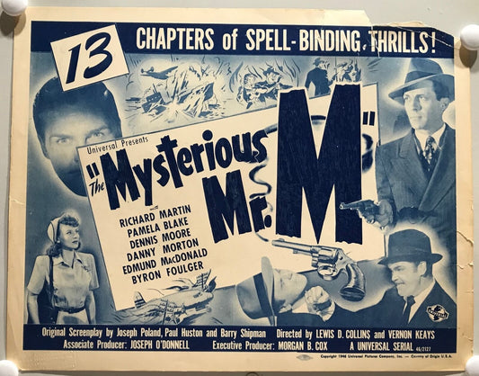 ORIGINAL SERIAL LOBBY CARD - MYSTERIOUS MR. M - 1946 - Title Card -  Richard ...