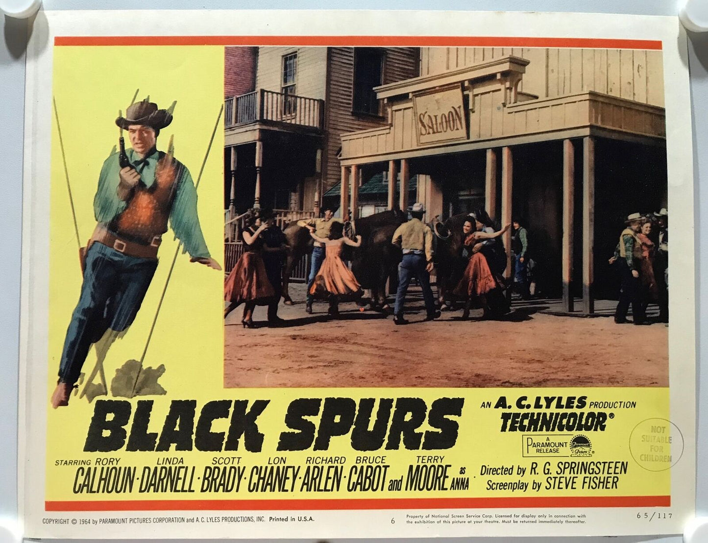 ORIGINAL LOBBY CARDS - BLACK SPURS - 1965 - set of 8