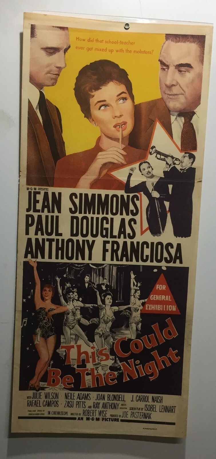 ORIGINAL DAYBILL MOVIE POSTER - THIS COULD BE THE NIGHT - 1957