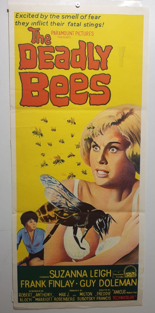 ORIGINAL DAYBILL MOVIE POSTER - THE DEADLY BEES - HORROR