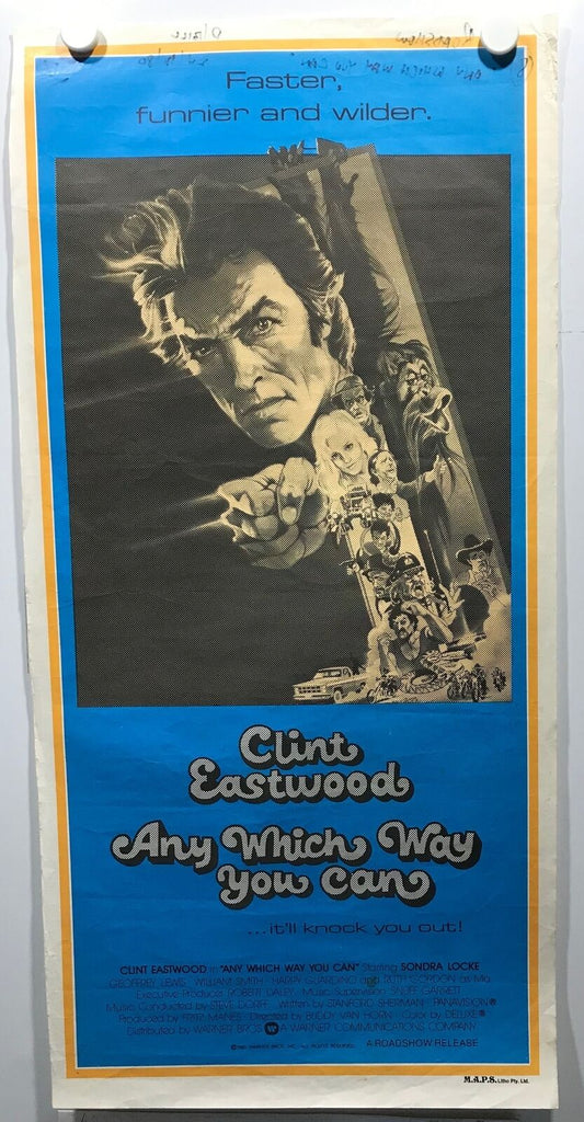 ORIGINAL DAYBILL MOVIE POSTER - ANY WHICH WAY YOU CAN - Clint Eastwood