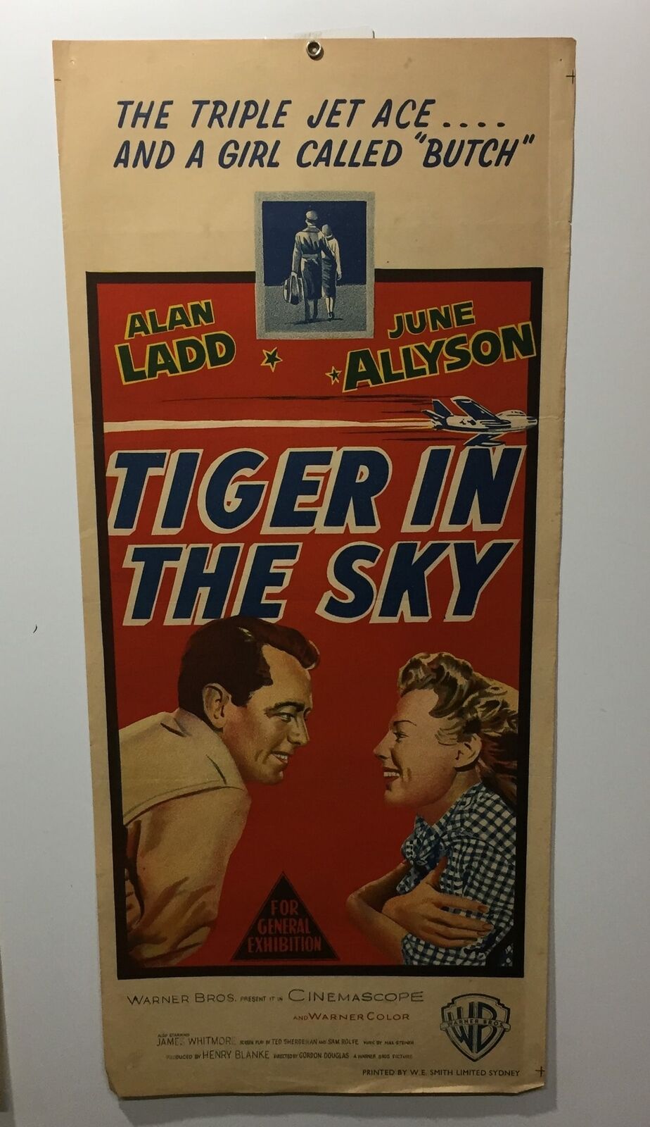 ORIGINAL DAYBILL MOVIE POSTER - TIGER IN THE SKY - 1955