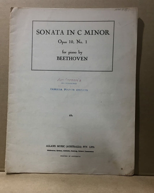 MUSIC SHEET - SONATA IN C MINOR OPUS 10 BEETHOVEN