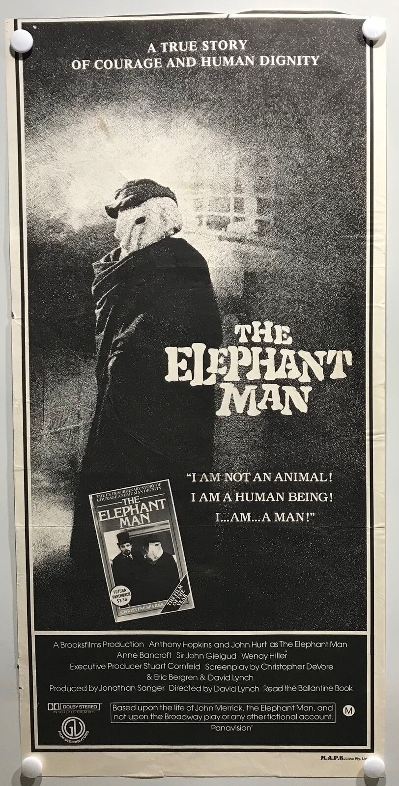 ORIGINAL DAYBILL MOVIE POSTER - THE ELEPHANT MAN