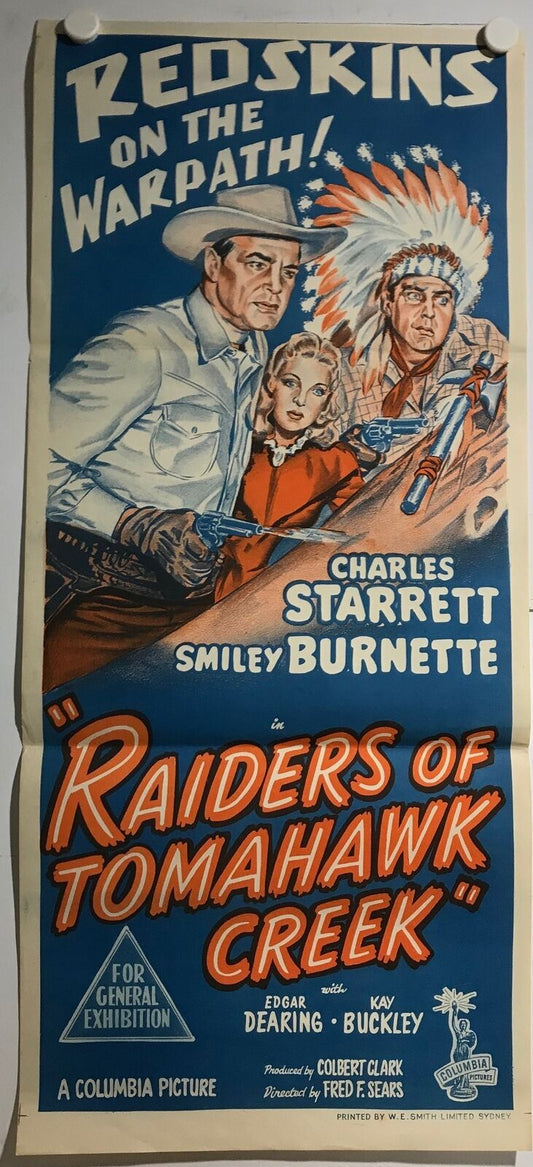 ORIGINAL DAYBILL MOVIE POSTER - RAIDERS OF TOMAHAWK CREEK