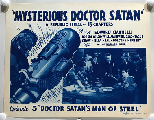 ORIGINAL SERIAL LOBBY CARD - MYSTERIOUS DOCTOR SATAN (b) - 1940 - Ep 5 "Docto...