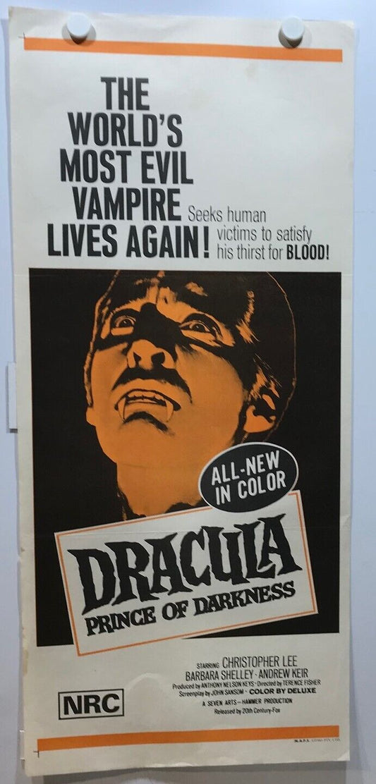 ORIGINAL DAYBILL MOVIE POSTER - DRACULA PRINCE OF DARKNESS - 1966