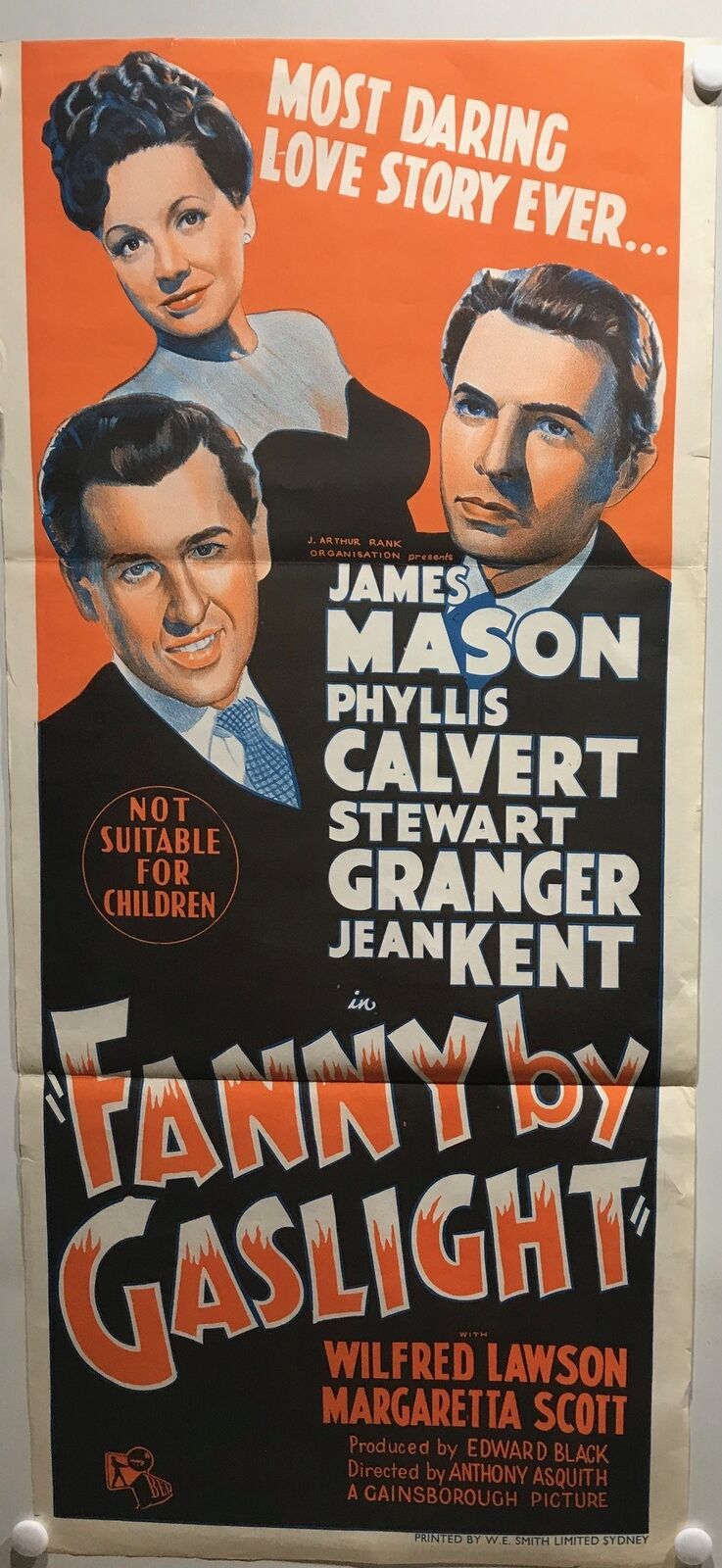 ORIGINAL DAYBILL MOVIE POSTER - FANNY BY GASLIGHT