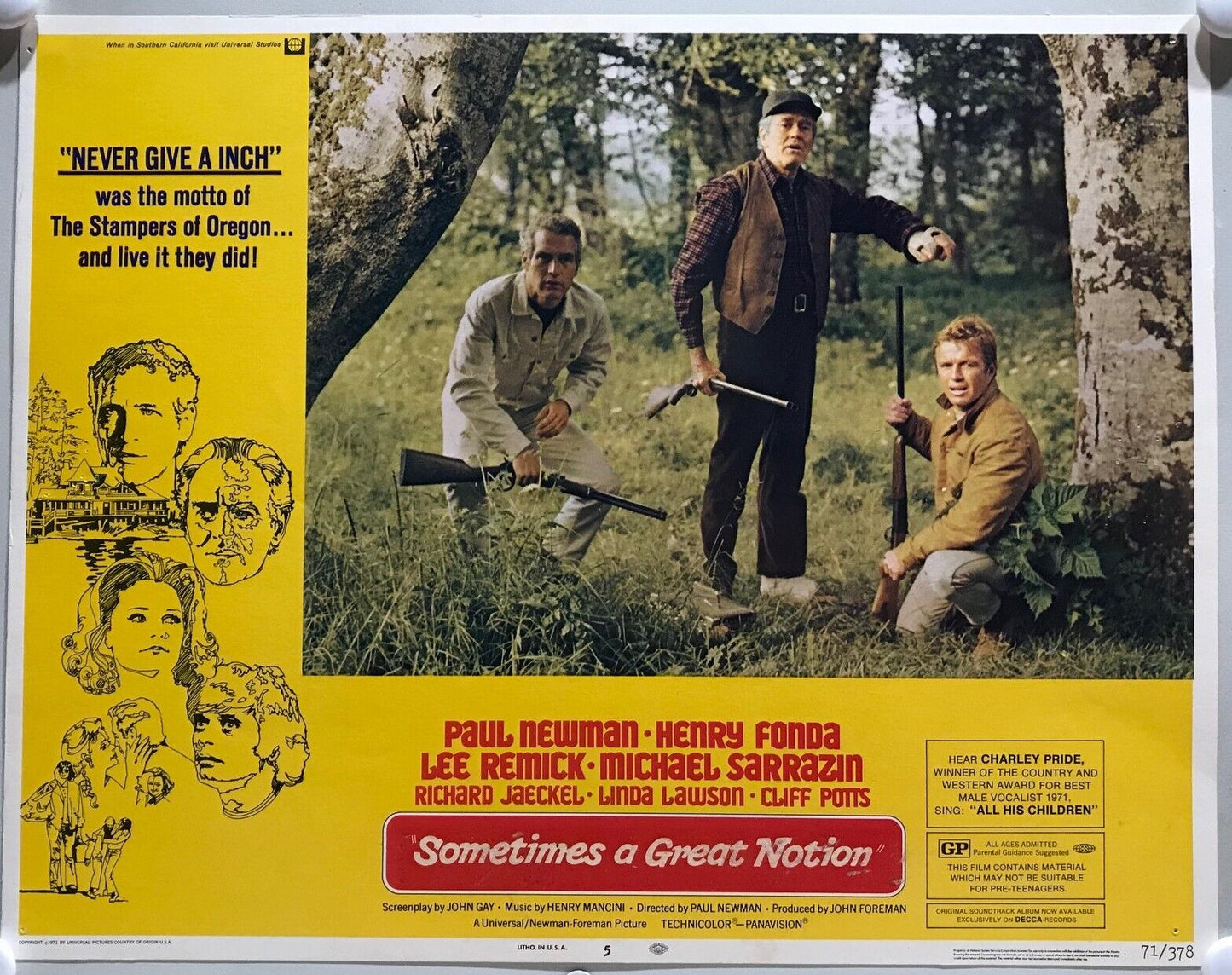 ORIGINAL LOBBY CARDS - SOMETIMES A GREAT NOTION - 1971 - set of 8