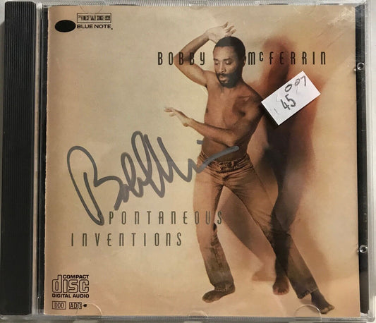 MUSIC CD IN CASE (COVER SIGNED) - BOBBY MCFERRIN - SPONTANEOUS INVENTIONS