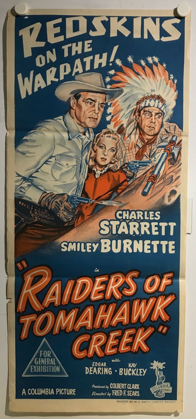 ORIGINAL DAYBILL MOVIE POSTER - RAIDERS OF TOMAHAWK CREEK