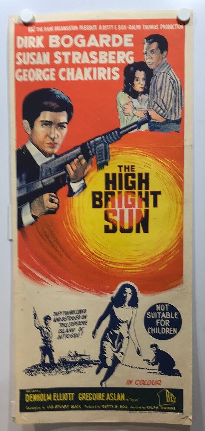 ORIGINAL DAYBILL MOVIE POSTER - THE HIGH BRIGHT SUN - 1964