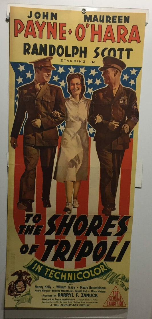 ORIGINAL DAYBILL MOVIE POSTER - TO THE SHORES OF TRIPOLI - 1942