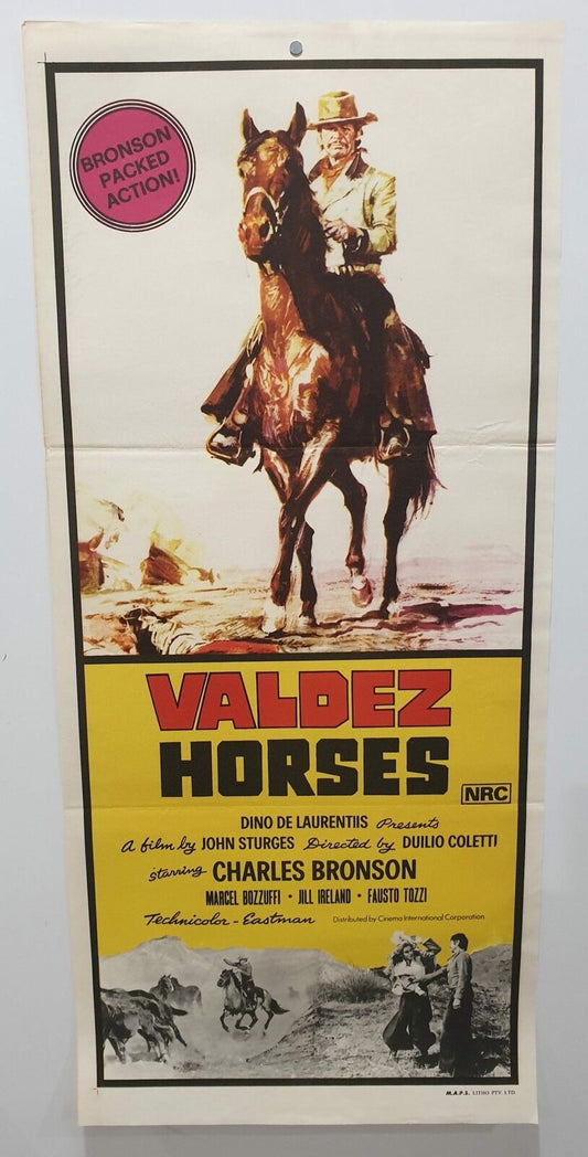 ORIGINAL DAYBILL MOVIE POSTER - VALDEZ HORSES - 1973