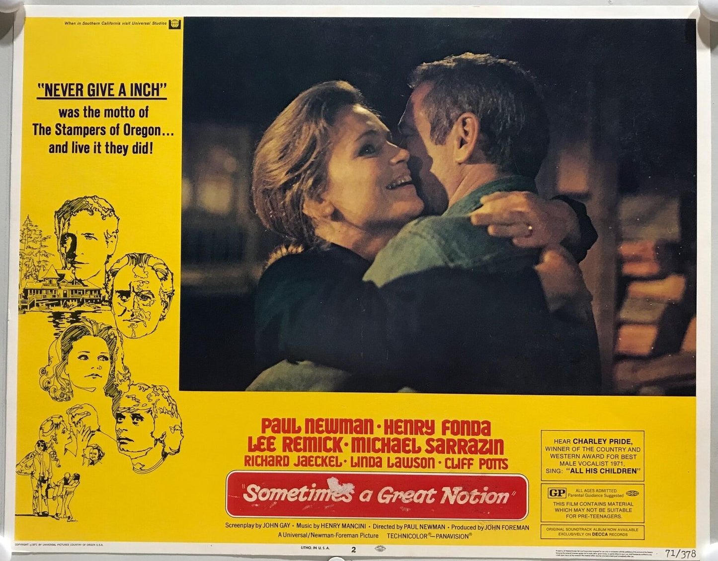 ORIGINAL LOBBY CARDS - SOMETIMES A GREAT NOTION - 1971 - set of 8