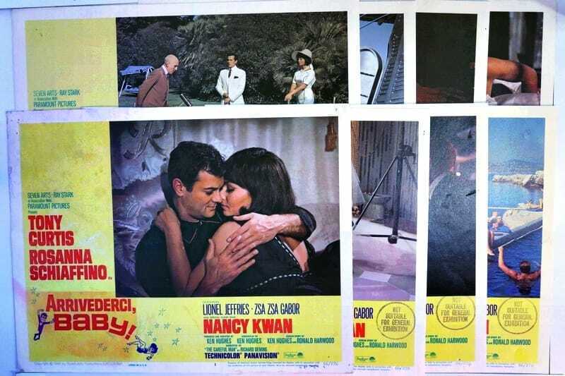 ORIGINAL LOBBY CARDS - ARRIVEDERCI BABY - 1966 - set of 8