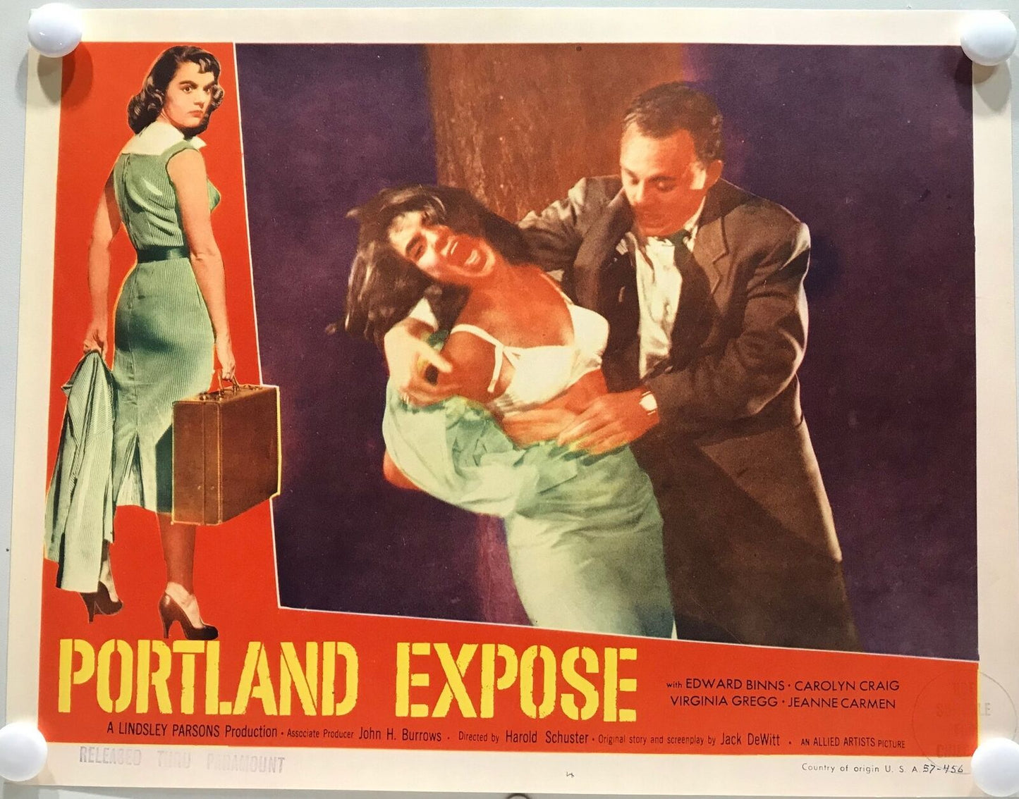 ORIGINAL LOBBY CARDS - PORTLAND EXPOSE - 1957 - set of 8