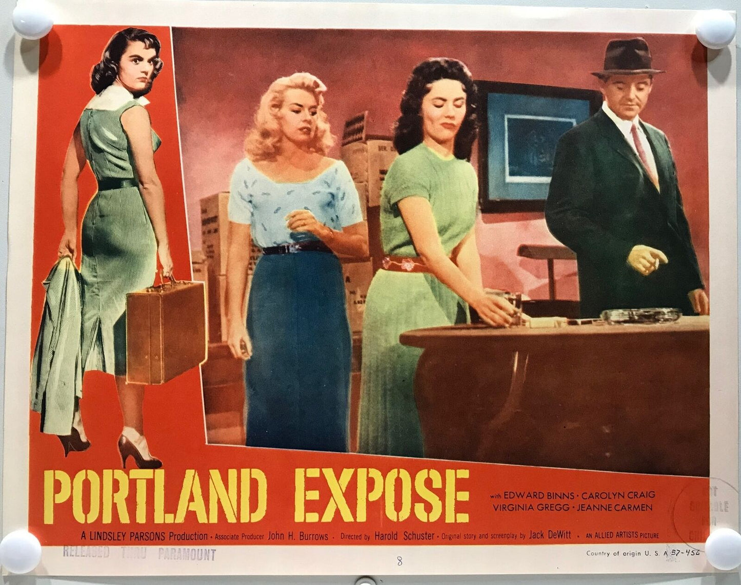 ORIGINAL LOBBY CARDS - PORTLAND EXPOSE - 1957 - set of 8