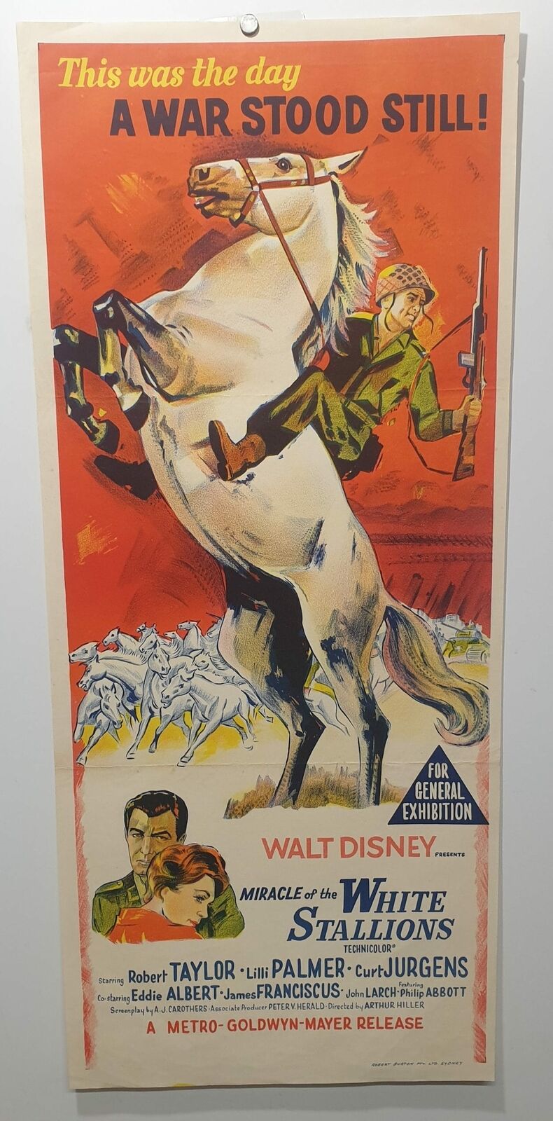 ORIGINAL DAYBILL MOVIE POSTER - MIRACLE OF THE WHITE STALLIONS