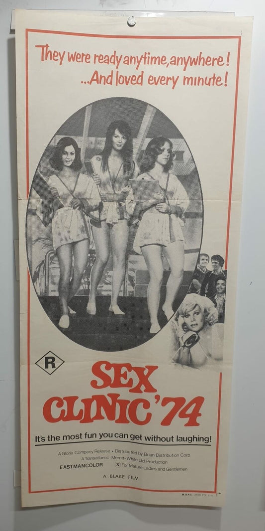 ORIGINAL DAYBILL MOVIE POSTER - SEX CLINIC '74 -  ADULT - R-RATED