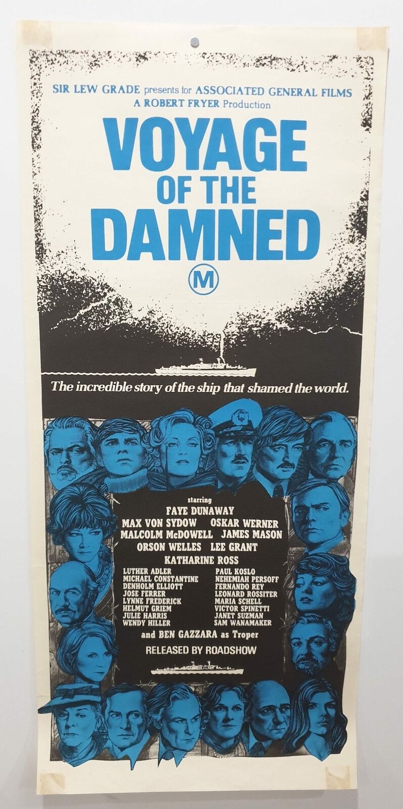 ORIGINAL DAYBILL MOVIE POSTER - VOYAGE OF THE DAMNED - 1976