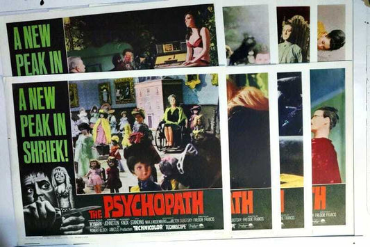 ORIGINAL LOBBY CARDS - THE PSYCHOPATH - 1966 - set of 8