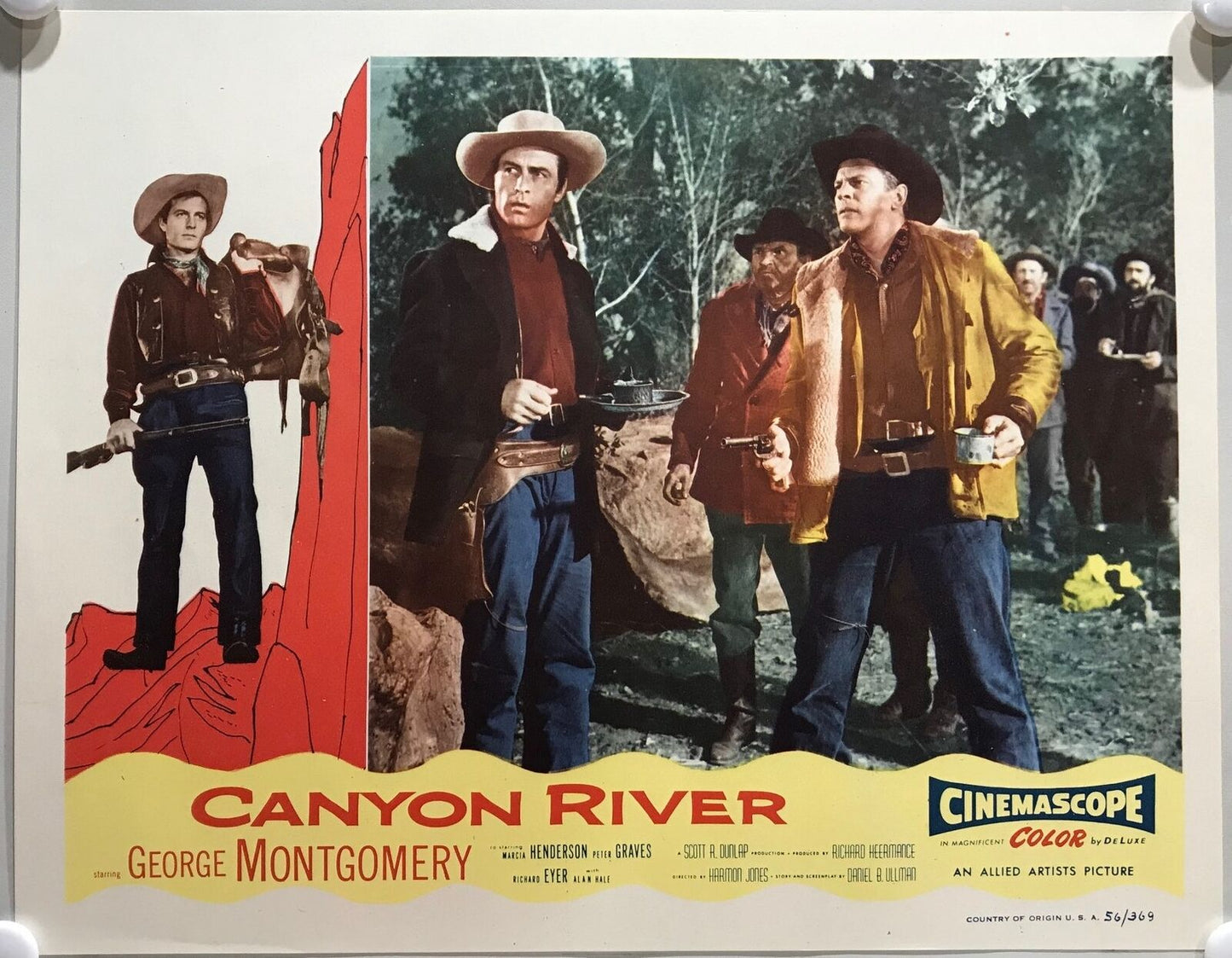 ORIGINAL LOBBY CARDS - CANYON RIVER - 1956 - set of 8