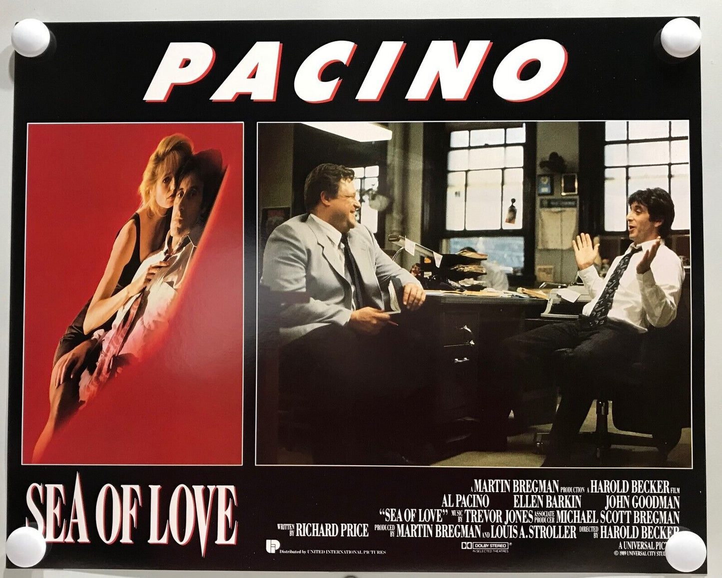 ORIGINAL LOBBY CARDS - SEA OF LOVE - 1989 - set of 8 -  Al Pincino, Ellen Bar...