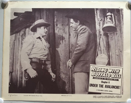 ORIGINAL SERIAL LOBBY CARD - RIDING WITH BUFFALO BILL (b) - 1954 - Ch 6 "Unde...