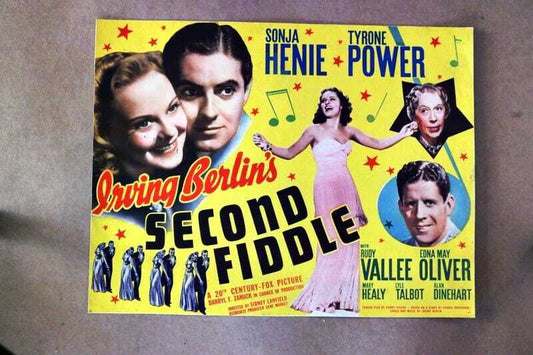 ORIGINAL LOBBY CARD - SECOND FIDDLE - 1939 - title card -  Tyrone Power, Sonja Henie, Rudy Vallee