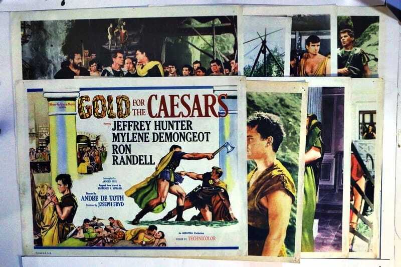 ORIGINAL LOBBY CARDS - GOLD FOR THE CAESARS - 1963 - set of 8