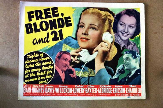 ORIGINAL LOBBY CARD - FREE, BLONDE AND 21 - 1940 - title card