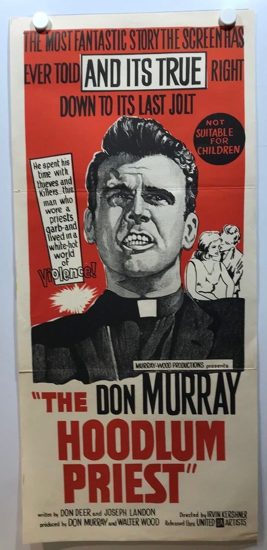 ORIGINAL DAYBILL MOVIE POSTER - THE HOODLUM PRIEST - 1961