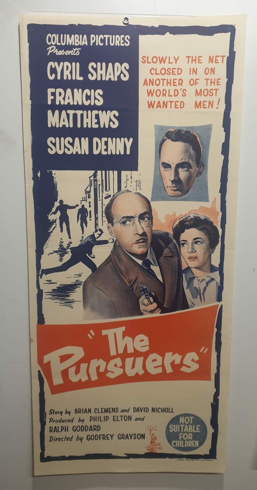 ORIGINAL DAYBILL MOVIE POSTER - THE PURSUERS - 1961