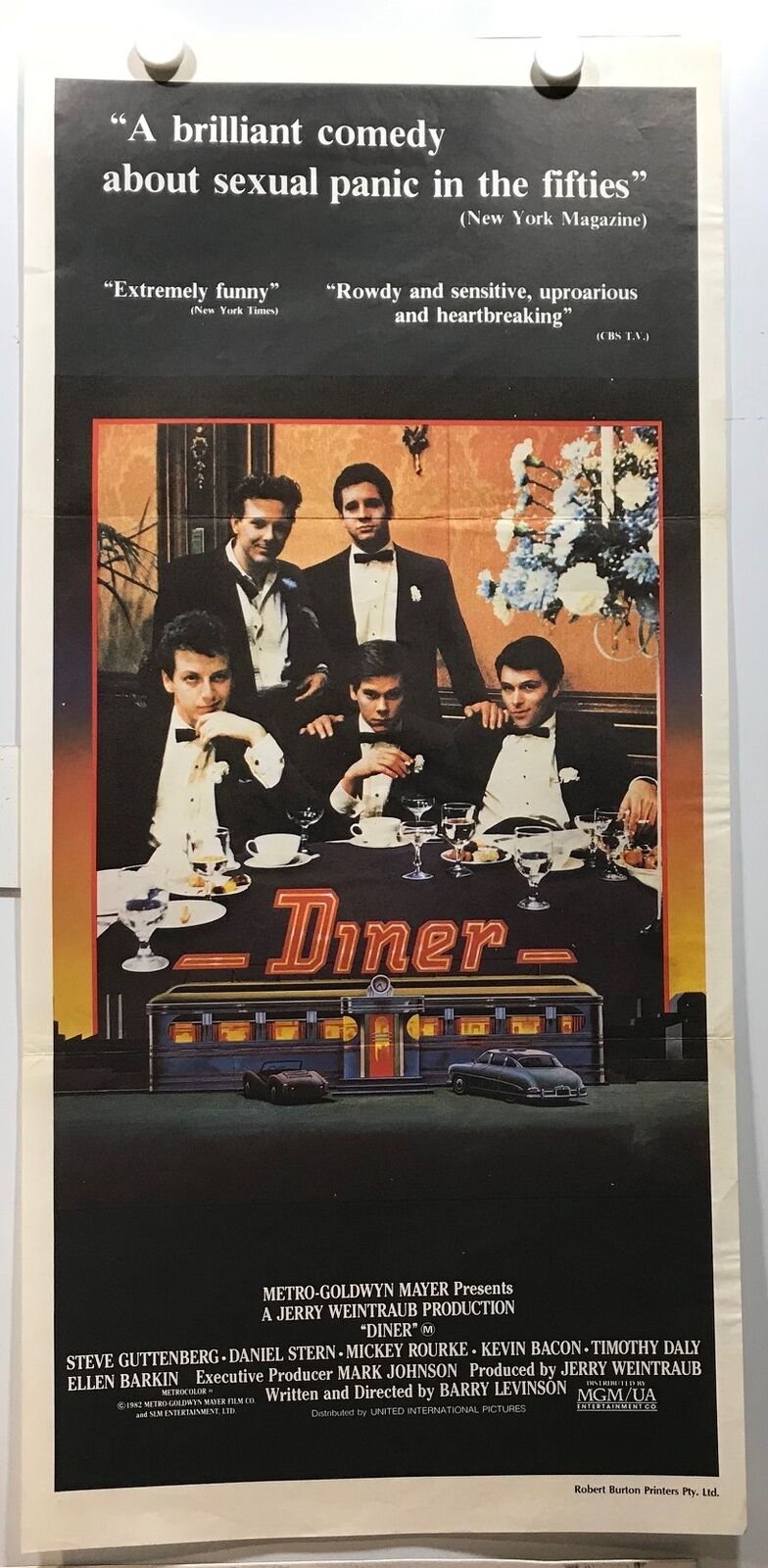 ORIGINAL DAYBILL MOVIE POSTER - DINER 