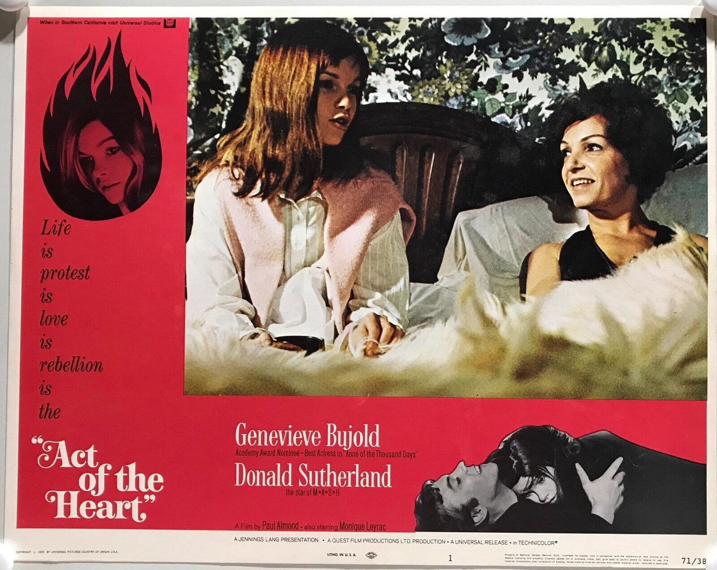 ORIGINAL LOBBY CARDS - ACT OF THE HEART - 1970 - set of 8