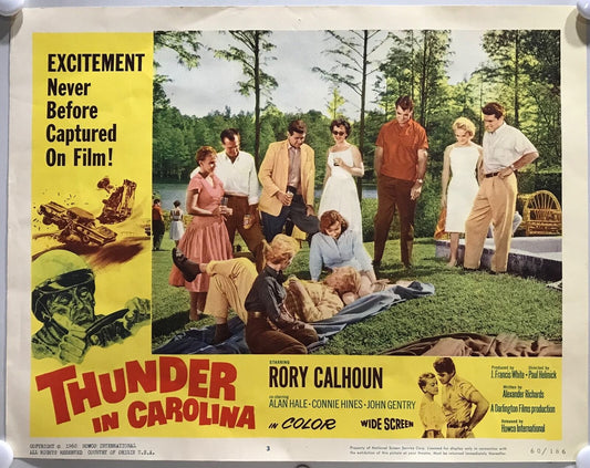 ORIGINAL LOBBY CARD - THUNDER IN CAROLINA - 1960 - key # 3 card