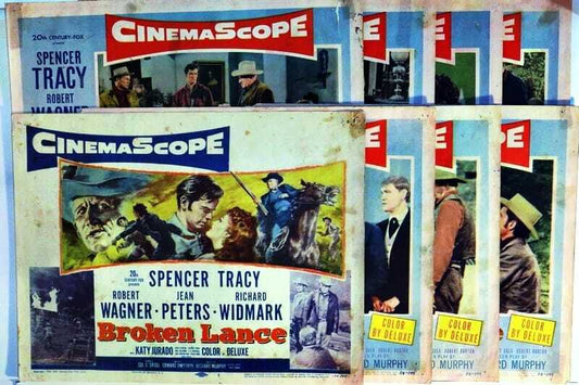 ORIGINAL LOBBY CARDS - BROKEN LANCE - 1954 - set of 8