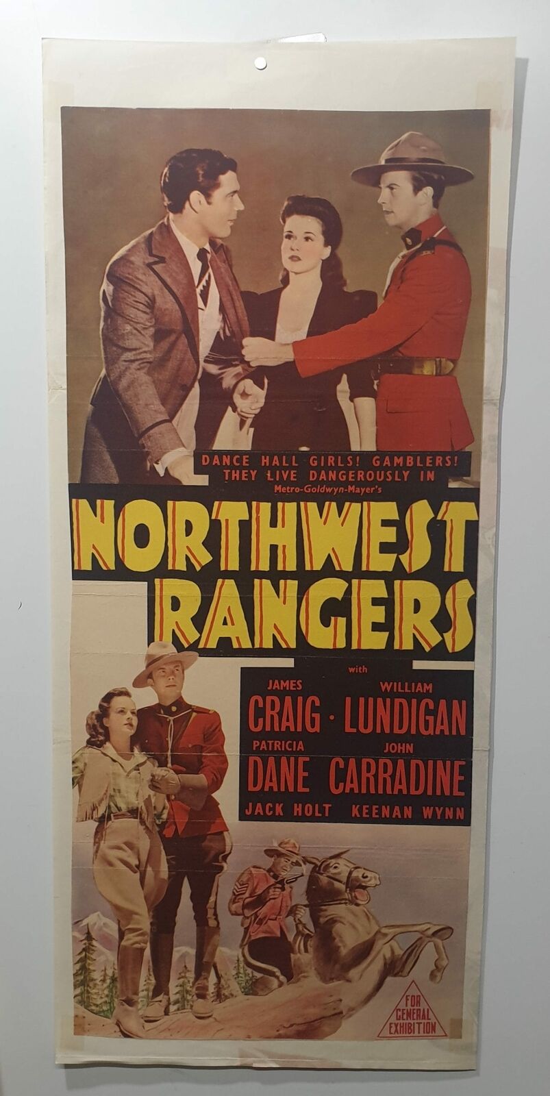 ORIGINAL DAYBILL MOVIE POSTER - NORTHWEST RANGERS - 1942