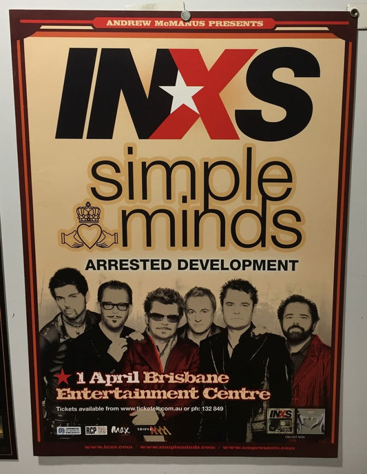 MUSIC PROMO POSTER - INXS - SIMPLE MINDS TOUR 2007