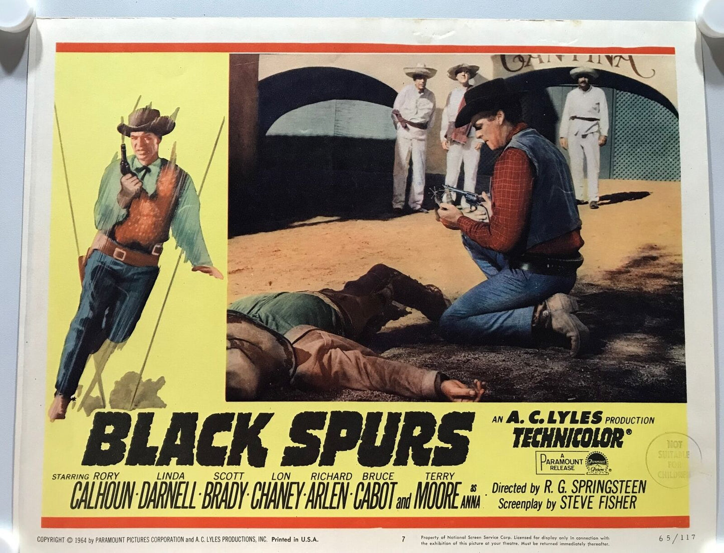 ORIGINAL LOBBY CARDS - BLACK SPURS - 1965 - set of 8