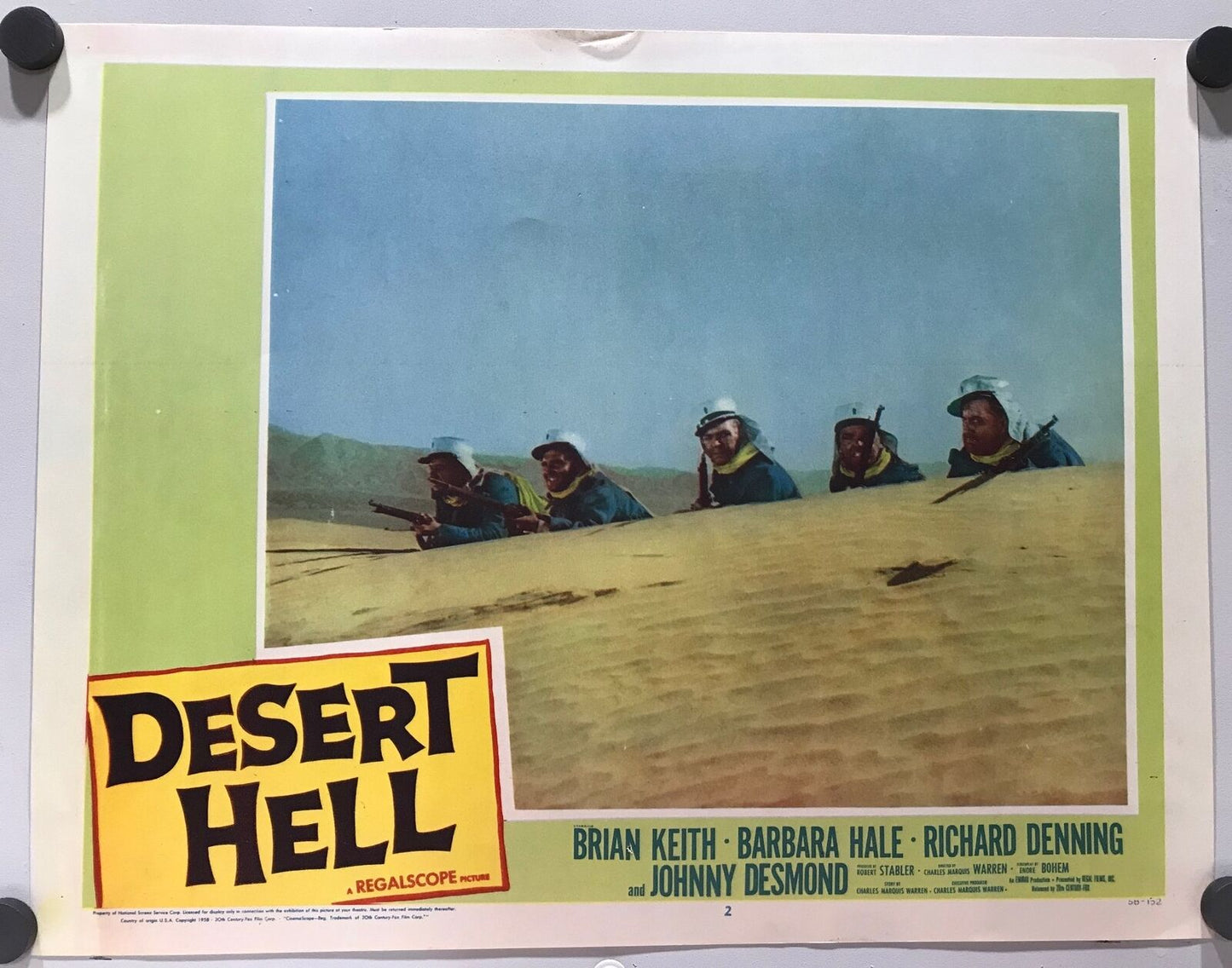 ORIGINAL LOBBY CARDS - DESERT HELL (b) - 1958 - set of 8