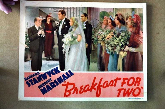 ORIGINAL LOBBY CARD - BREAKFAST FOR TWO - 1937 - key card