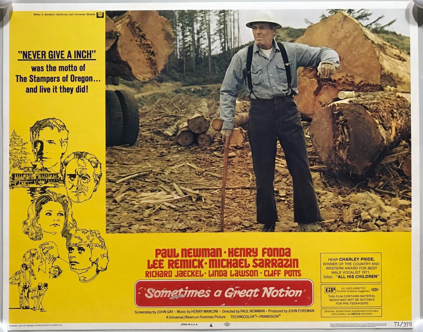 ORIGINAL LOBBY CARDS - SOMETIMES A GREAT NOTION - 1971 - set of 8