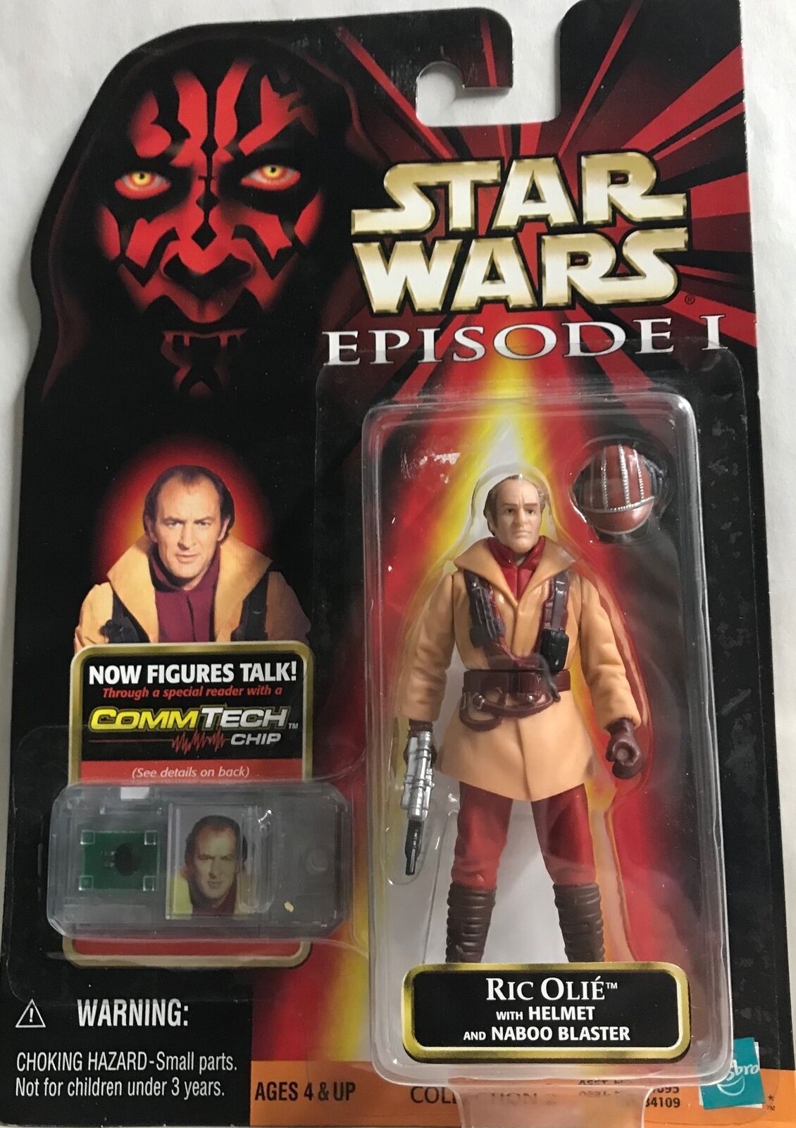 STAR WARS - HASBRO - EPISODE 1 - RIC OLIE - with Helmet and Naboo Blaster