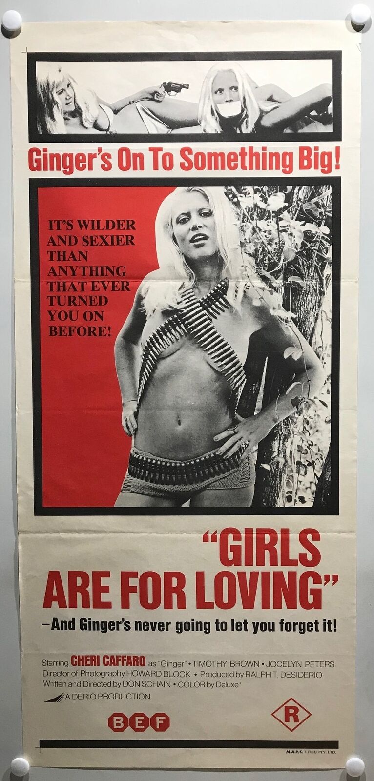 ORIGINAL DAYBILL MOVIE POSTER - GIRLS ARE FOR LOVING - 1973