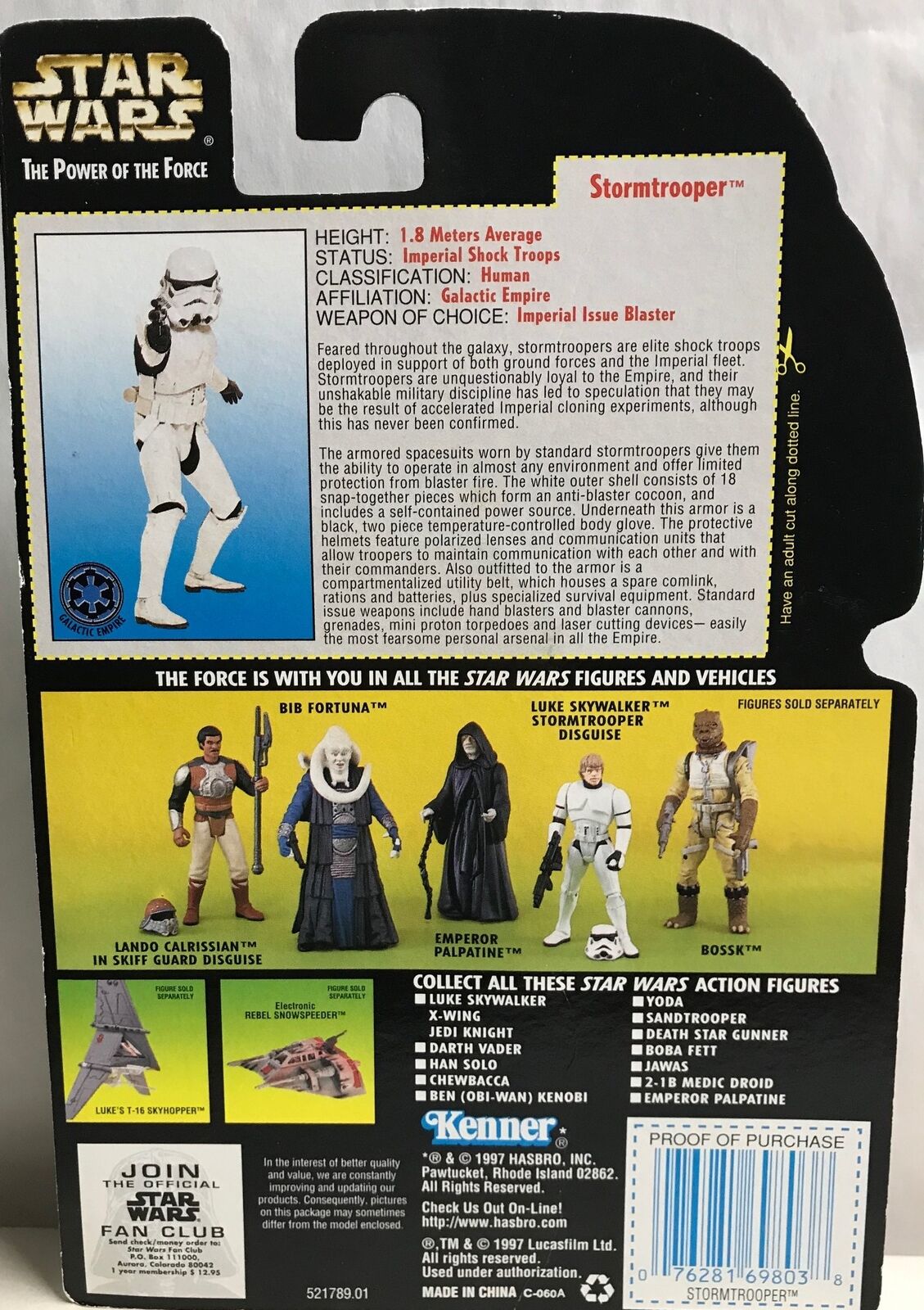 STAR WARS - KENNER - POTF - STORMTROOPER - with Blaster Rifle and Heavy Infantry