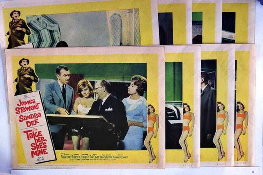 ORIGINAL LOBBY CARDS - TAKE HER, SHE'S MINE - 1963 - set of 8