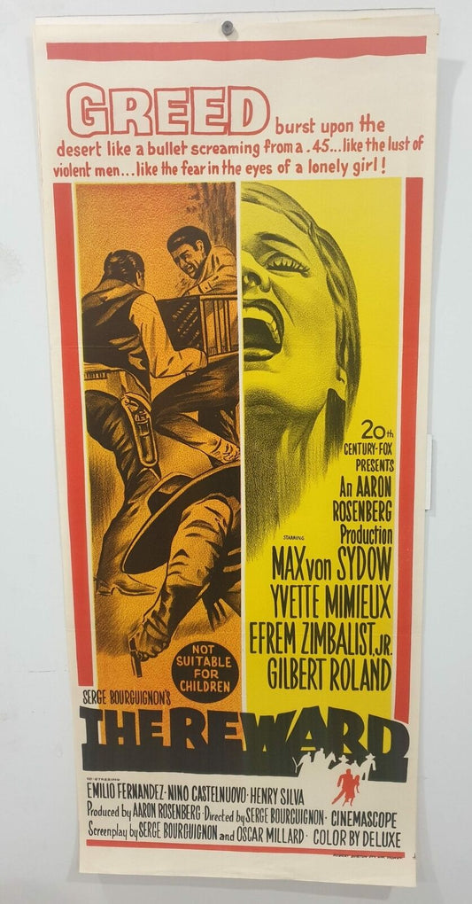 ORIGINAL DAYBILL MOVIE POSTER - THE REWARD - 1965